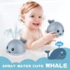 Іграшка для ванної Qinye Toys. Кит спрей світиться з фонтаном. Сірий - Зображення 4