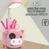 Лампа з органайзером для ручок та підставкою телефону Quite Light Piggy акумуляторна